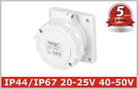 IP67 Düşük voltajlı Endüstriyel Güç paneli monte Soket 2P, 2P + E, 20V-25V, 40V-50V, 16A, 32A 5 Yıl Garanti