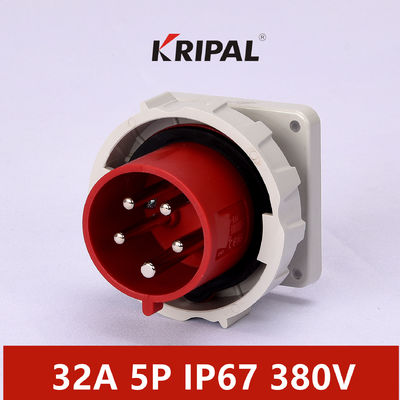32A 5P Su Geçirmez Endüstriyel Fişler 380V IP67 Elektrik Güç Paneli Monteli