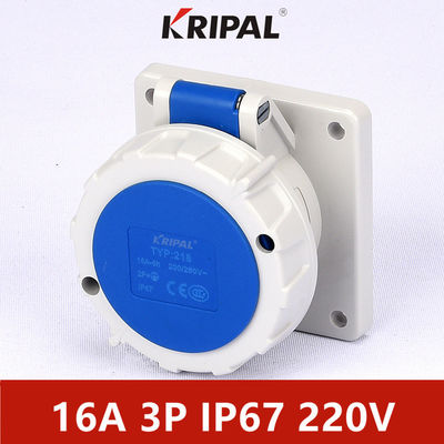 IP67 3 Kutuplu 16A Tek Fazlı Panele Monte Soket IEC standardı