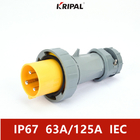 63A 125A IP67 Üç Fazlı Suya Dayanıklı Avrupa Endüstriyel Fiş 6H
