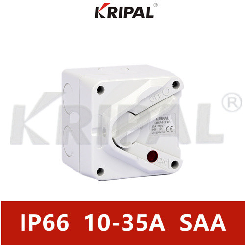 SAA IP66 Döner Mini İzolatör Anahtarı 35A Çift Kutuplu Hava Koşullarına Dayanıklı
